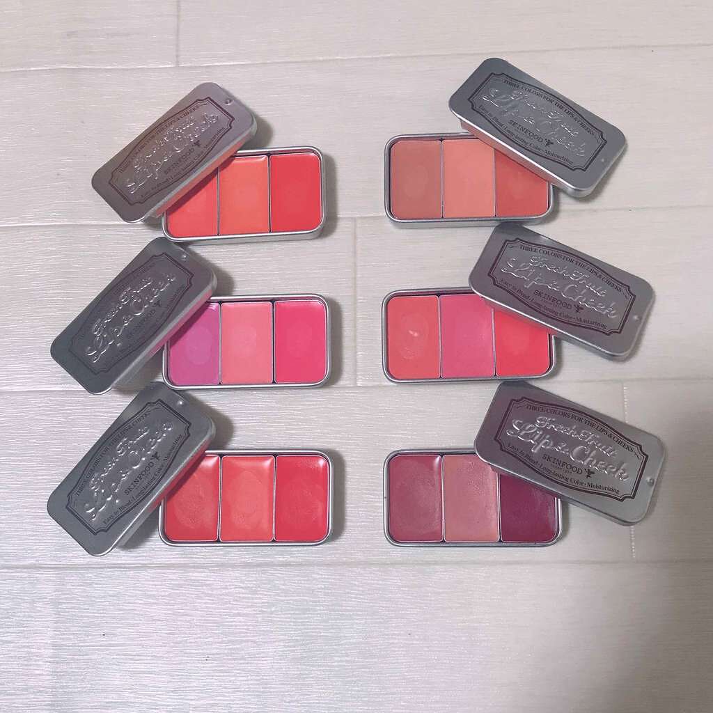 フレッシュフルーツ リップ&チーク トリオ/SKINFOOD/ジェル・クリームチークを使ったクチコミ(1枚目)