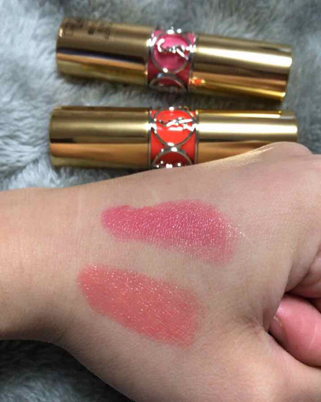 ルージュ ヴォリュプテ シャイン/YVES SAINT LAURENT BEAUTE/口紅を使ったクチコミ(3枚目)