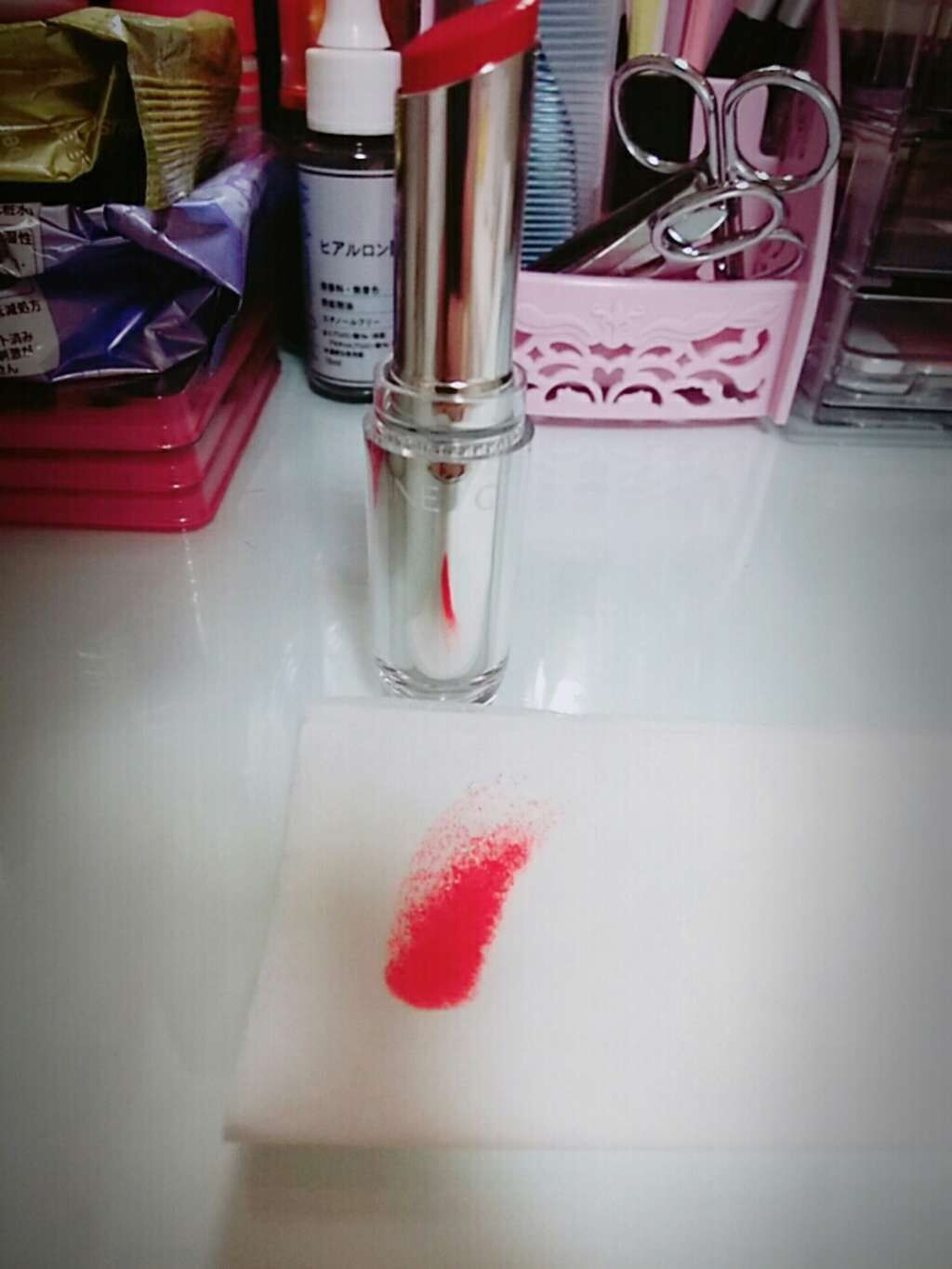 ラスティンググロスリップ/CEZANNE/口紅を使ったクチコミ（2枚目）
