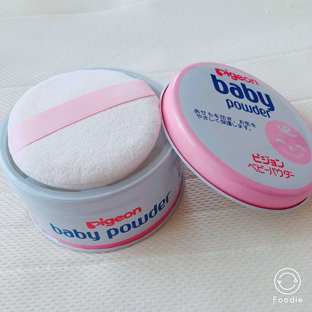 ベビーパウダーEピンク缶/ピジョン/ボディパウダーを使ったクチコミ(3枚目)