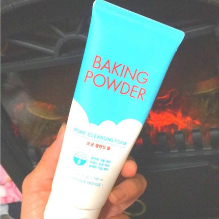 ETUDE BP クレンジング フォームのクチコミ「ベーキングパウダーでもっちりとした泡がメイクから毛穴の汚れまで洗いながしてくれます😆
すごい細.....」(1枚目)