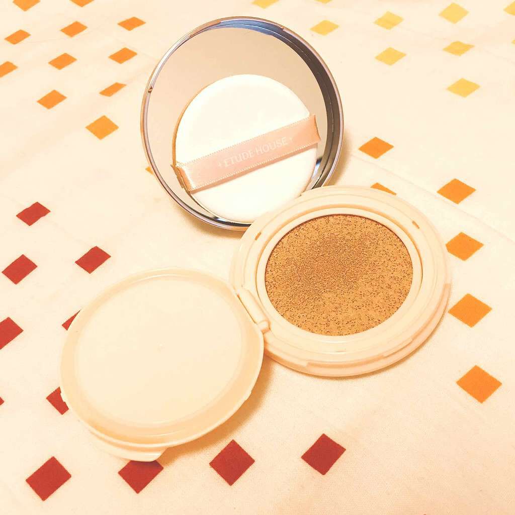 リアルパウダー クッション SPF50+/PA+++/ETUDE/クッションファンデーションを使ったクチコミ(2枚目)