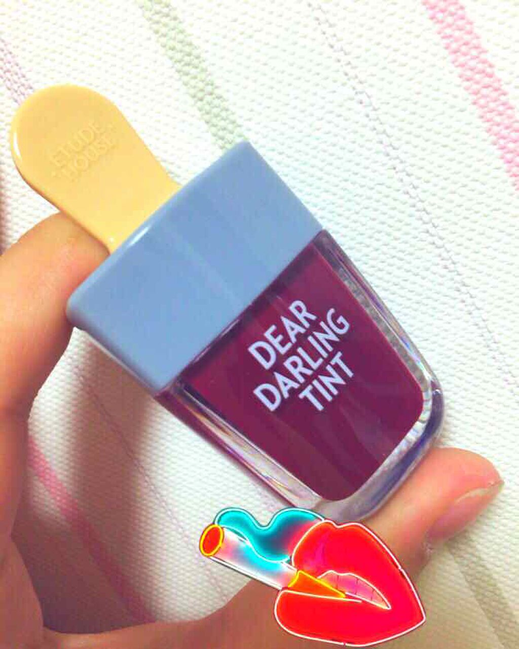 ディアダーリン ウォータージェルティント （アイスティント）/ETUDE/口紅を使ったクチコミ（2枚目）