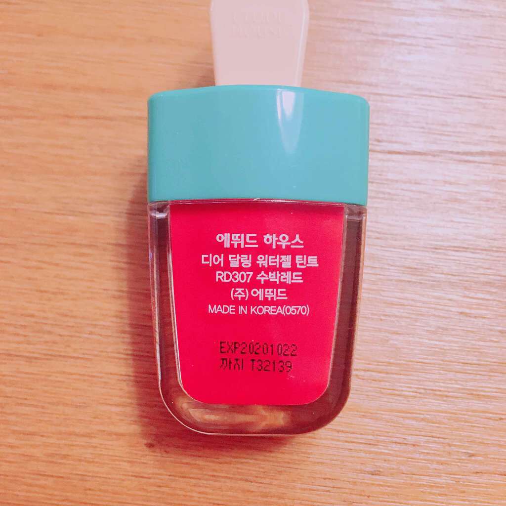 ディアダーリン ウォータージェルティント （アイスティント）/ETUDE/口紅を使ったクチコミ（3枚目）