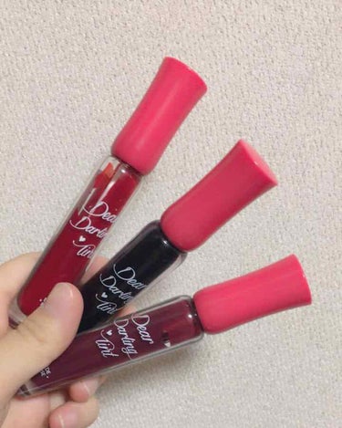 💄 エチュードハウス ディアダーリンウォータージェルティント 💄
 
 
私が持っているカラー3色をレビューしていきたいと思います🐰
 
 
🌸 色味
 
こう見ると全部赤系でプラム系の色も多めですね〜