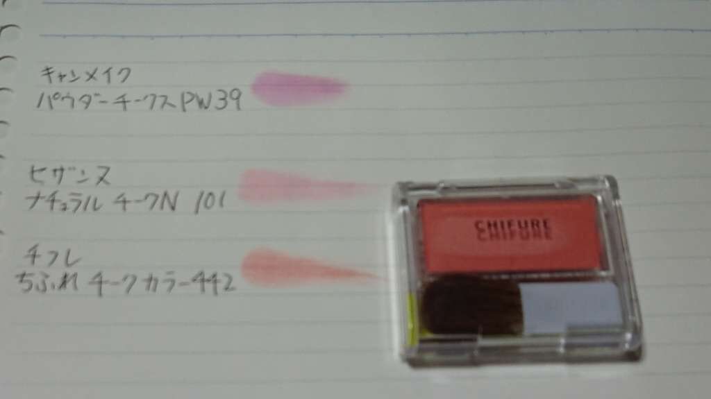 チーク カラー(ブラシ付)/ちふれ/パウダーチークを使ったクチコミ（3枚目）