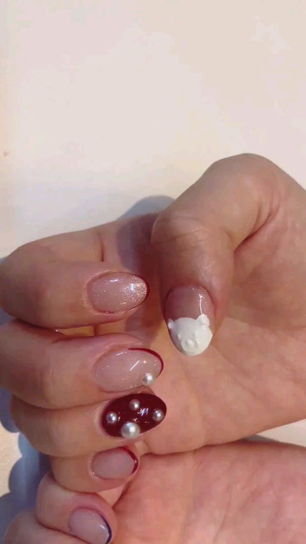 #お客様ネイル,#マグネットネイル,#くまネイル,#個性派ネイルのネイルデザイン