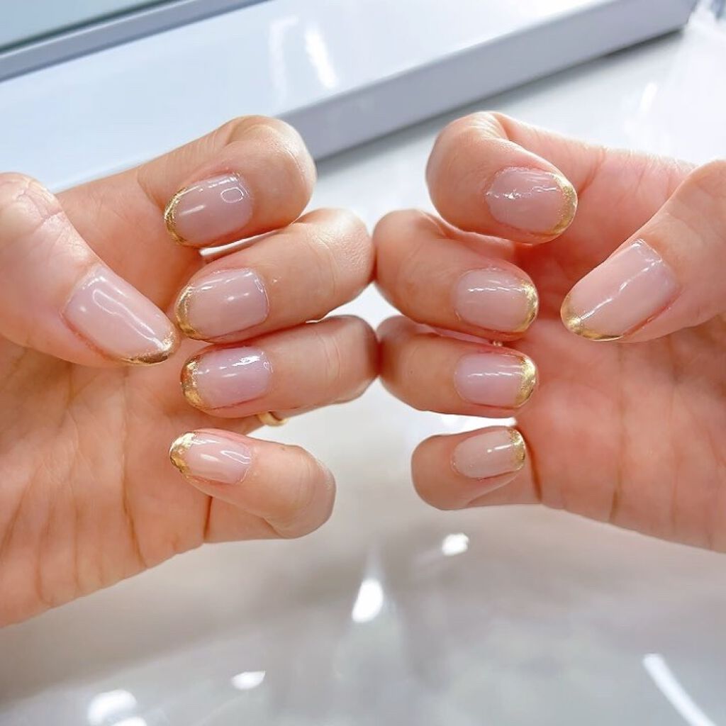 ネイルアートブラシ セリアを使った口コミ 王道 ゴールドフレンチ バレンタインも終わ By Me 美容系インフルエンサー 混合肌 30代前半 Lips