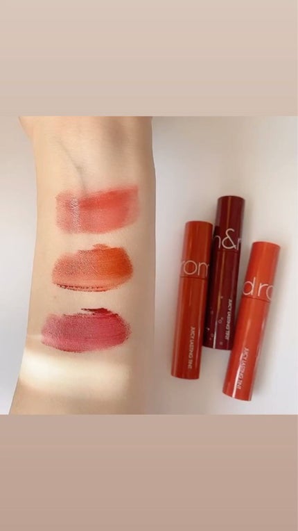 ジューシーラスティングティント/rom&nd/リップティントを使ったクチコミ(3枚目)