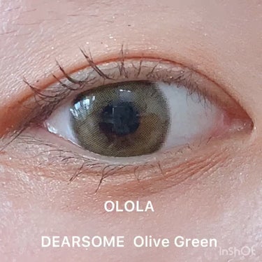 ディアサム(DearSome) オリーブグリーン/OLOLA/カラーコンタクトレンズを使ったクチコミ（1枚目）