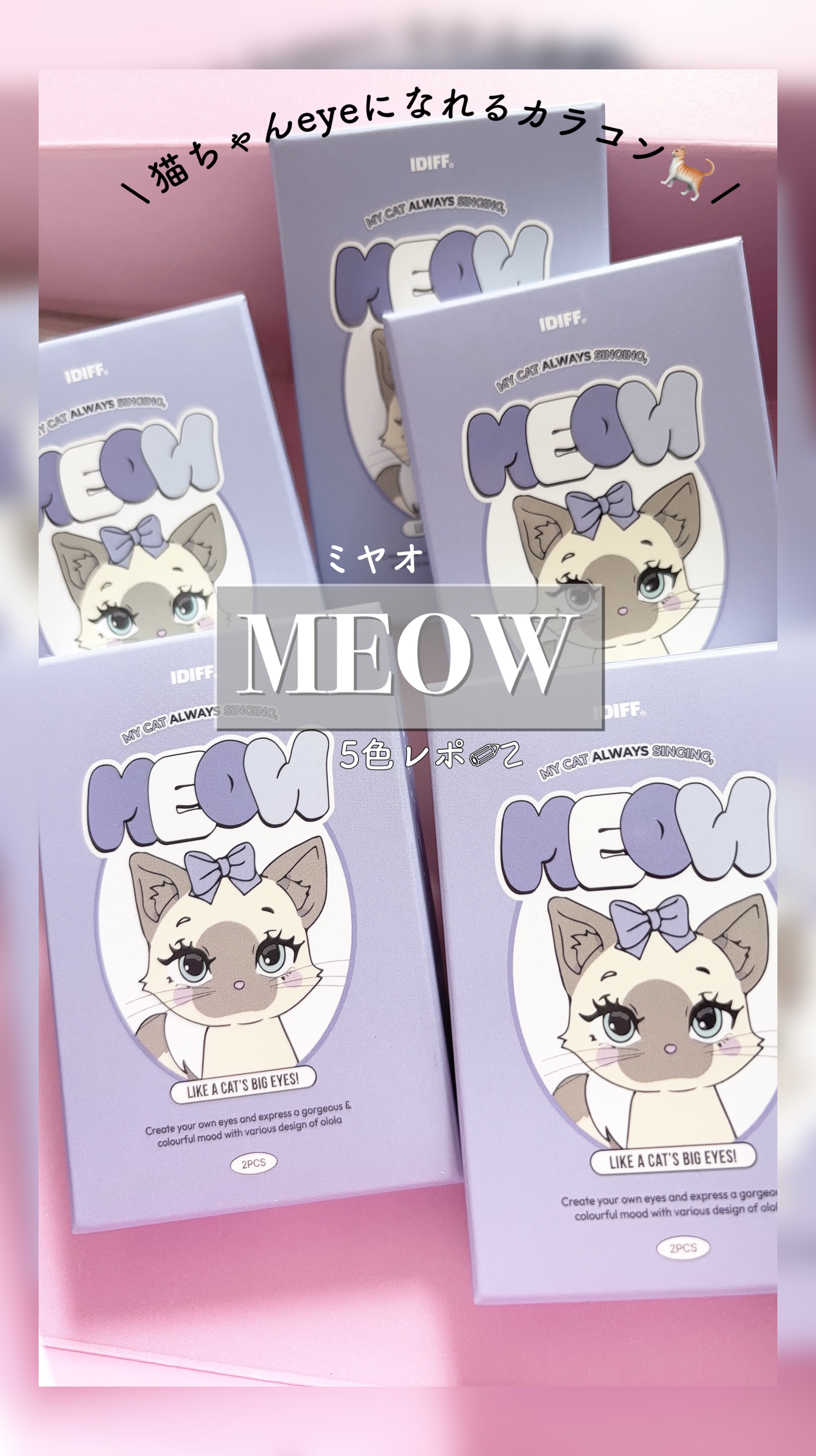 MEOW(ミヤオ) 1month/OLOLA/１ヶ月（１MONTH）カラコンの動画クチコミ1つ目