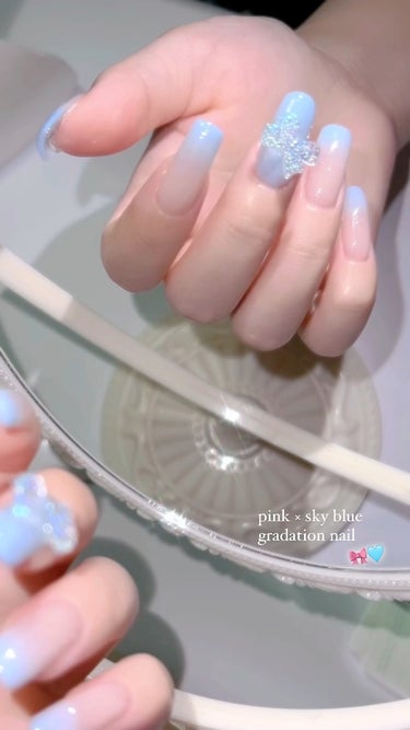 \ pink × sky blue gradation nail🎀🩵 /


グラデーションデザインにして好きなパーツつけるだけ！♡

超たまんない𝓼𝓸 𝓬𝓾𝓽𝓮... ⊂(  ᴖ ̫ᴖ)⊃ ⊂(ᴖ ̫