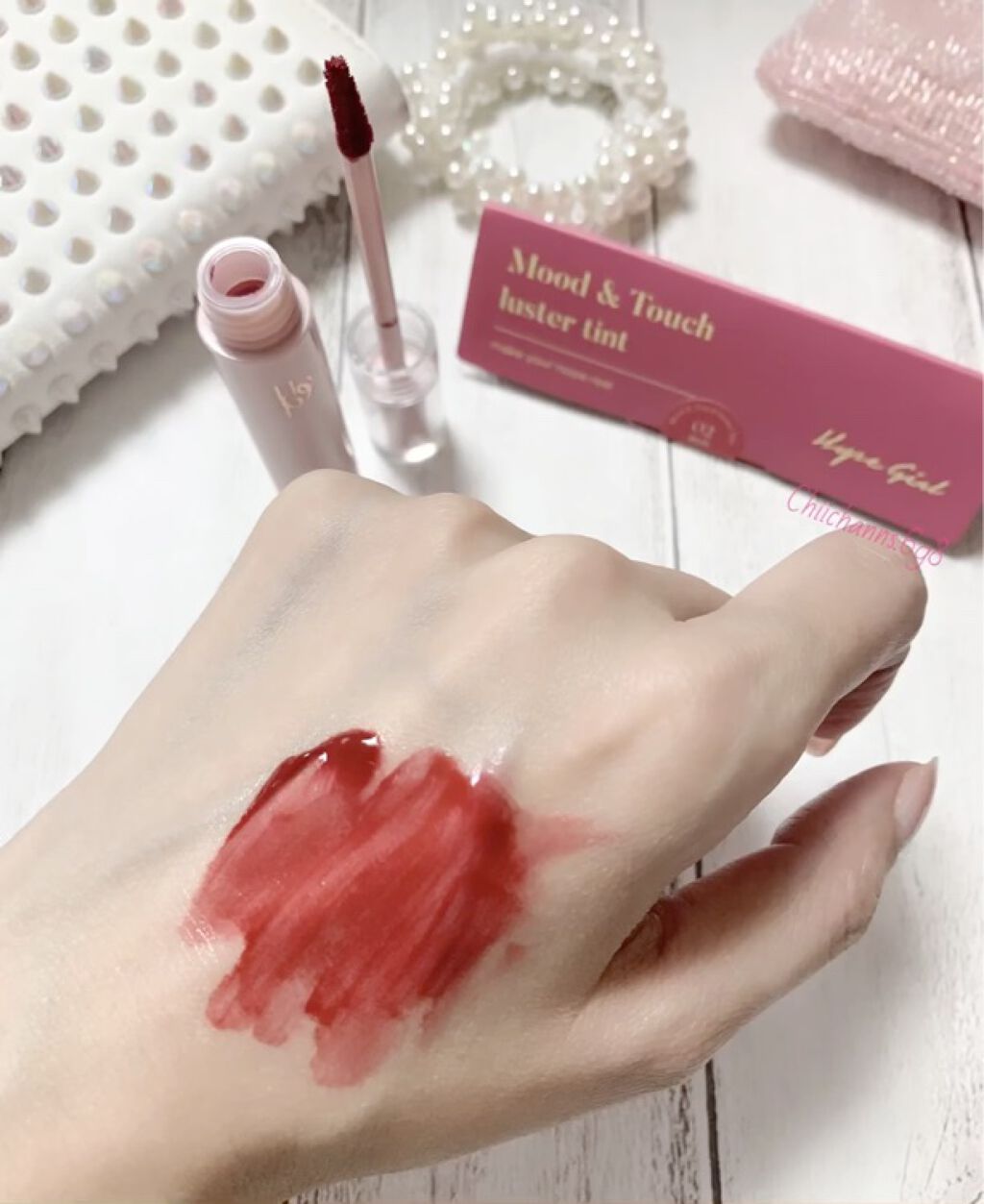 ムードアンドタッチラスターティント/Hope Girl/リップティントを使ったクチコミ（2枚目）