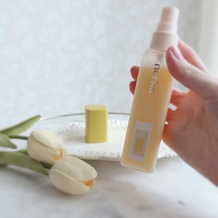 クリーミーベールヘアミスト サンセットハニー/narka/ヘアミストを使ったクチコミ（3枚目）