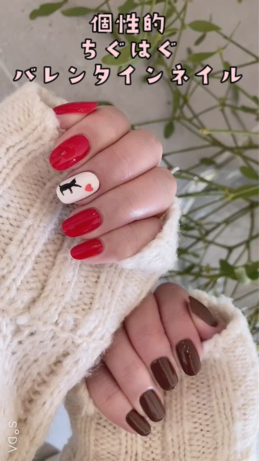 #ハートネイル,#opiネイル,#スタンピングネイル,#ネコネイル,#バレンタインネイル,#レッドネイル,#バンクシーネイルのネイルデザイン