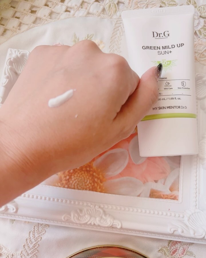 グリーンマイルドアップサンプラス/Dr.G/日焼け止めクリームを使ったクチコミ（3枚目）