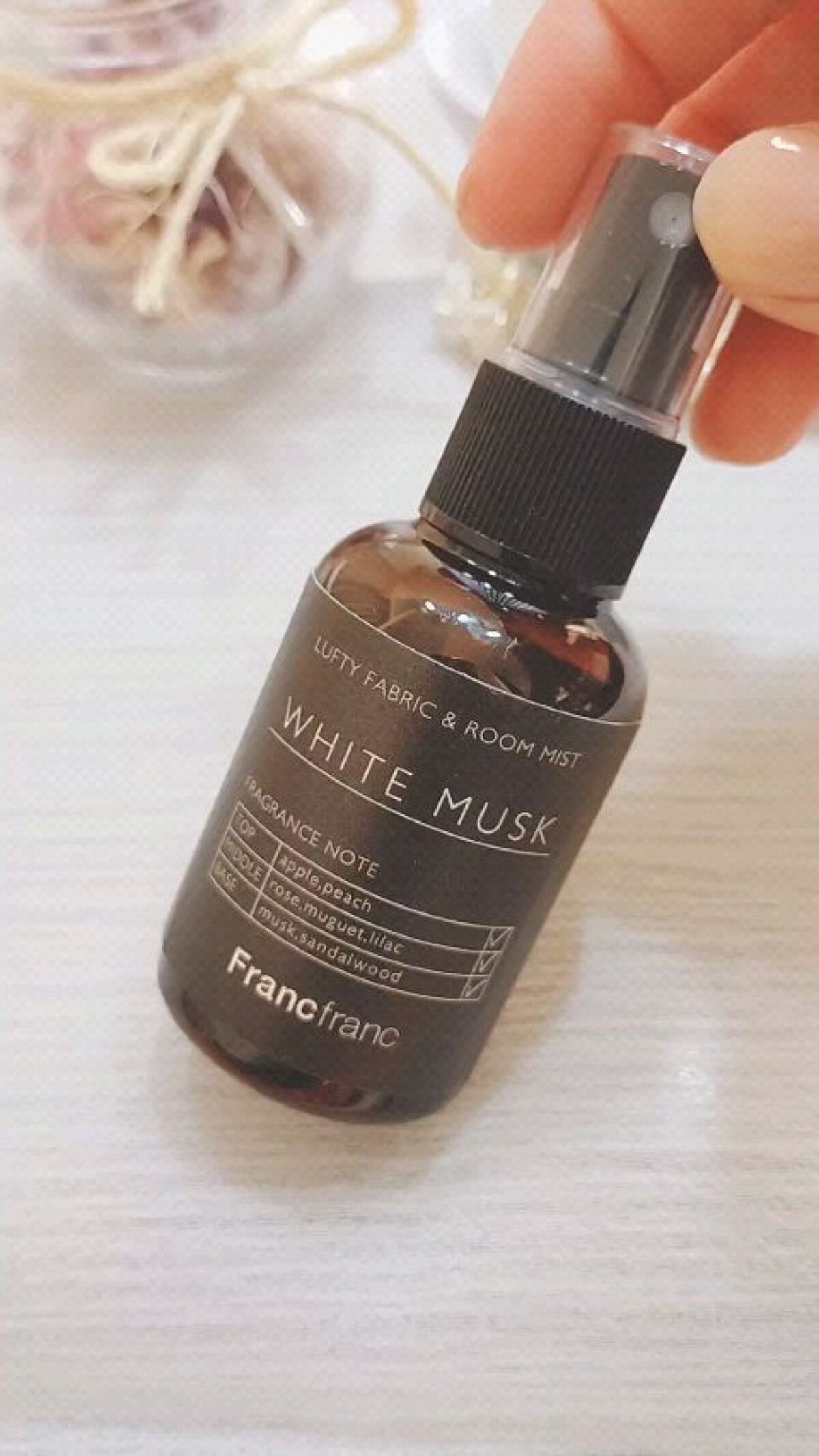 クレア ファブリック&ルームミスト スイートサボン ホワイト/フランフラン/ファブリックミストを使ったクチコミ（1枚目）