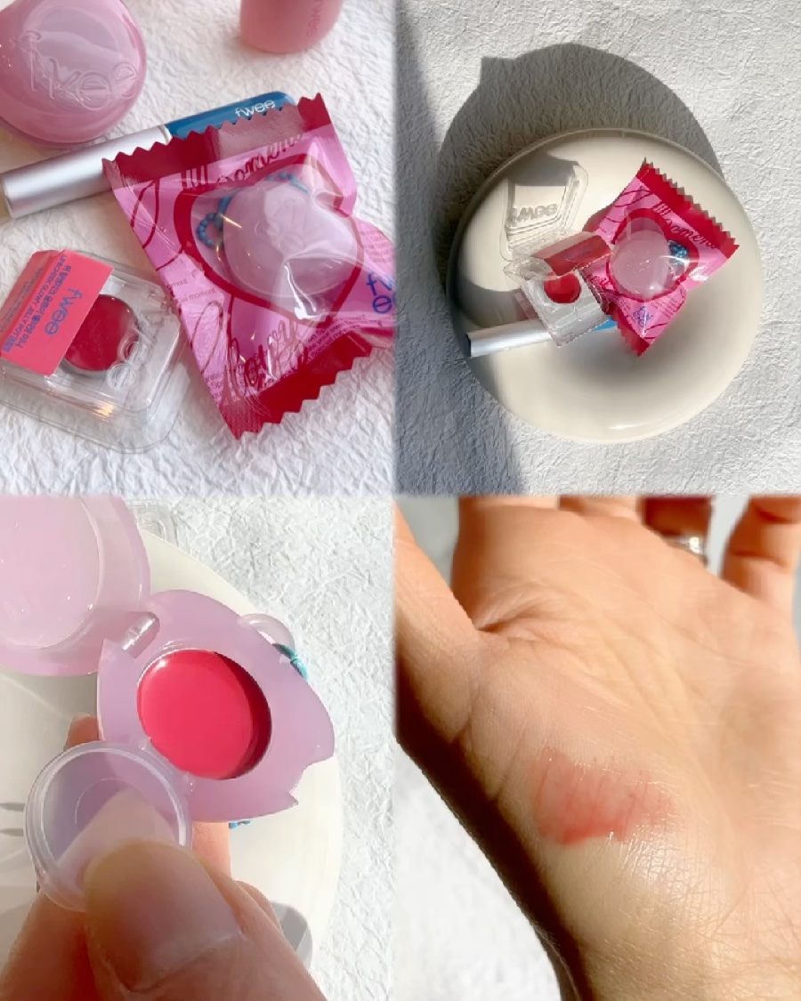 フィー ピンクオブセッションステイフィットティント/fwee/リップティントを使ったクチコミ（3枚目）