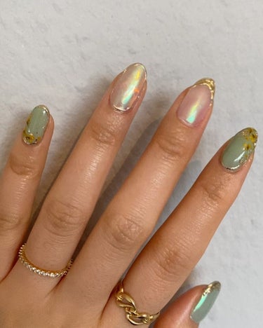 ネイル工房 プレミアムベースジェルのクチコミ「new nails💠
Aurora nails that are popular in Jap.....」（2枚目）