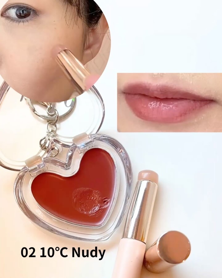 ハートリップ＆チークブラシ/keybo/メイクブラシの動画クチコミ5つ目