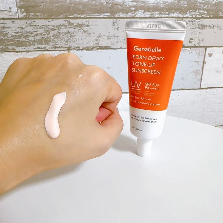 PDRNデューイートーンアップサンスクリーン/Genabelle/日焼け止めミルクを使ったクチコミ（3枚目）