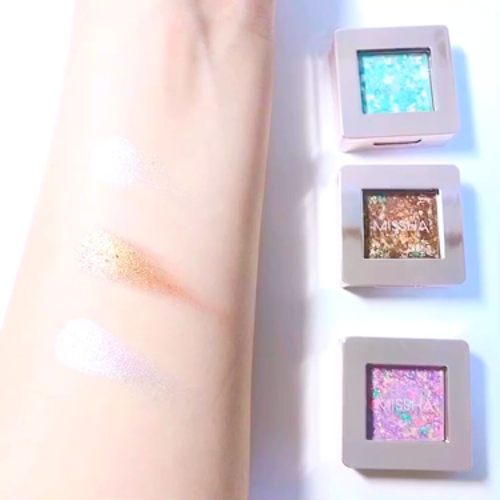 グリッタープリズム シャドウ/MISSHA/グリッターを使ったクチコミ（3枚目）