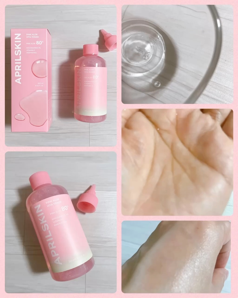 ピンクアロエビタトナー/APRILSKIN/化粧水を使ったクチコミ（2枚目）
