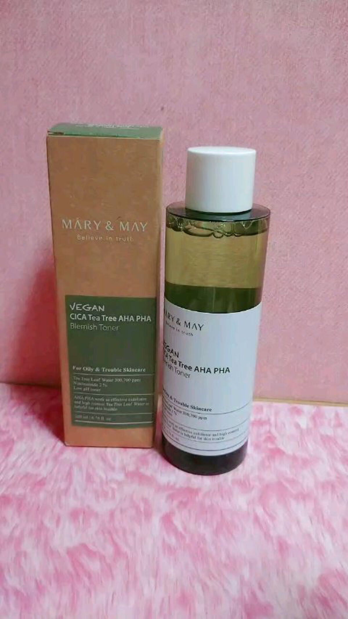 ヴィーガンシカティーツリーAHA PHAブレミッシュトナー/MARY&MAY/化粧水の動画クチコミ1つ目