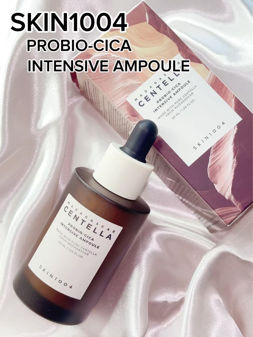 SKIN1004
プロバイオシカ インテンシブ アンプル

＼塗る乳酸菌美容液／
マダガスカル産のツボクサ*1を済州島のハクサンイチゲ由来乳酸菌*2で発酵したセンテラ*1にTECA*1を加え、刺激を受けた肌を素早く鎮静*3させてくれるそうで