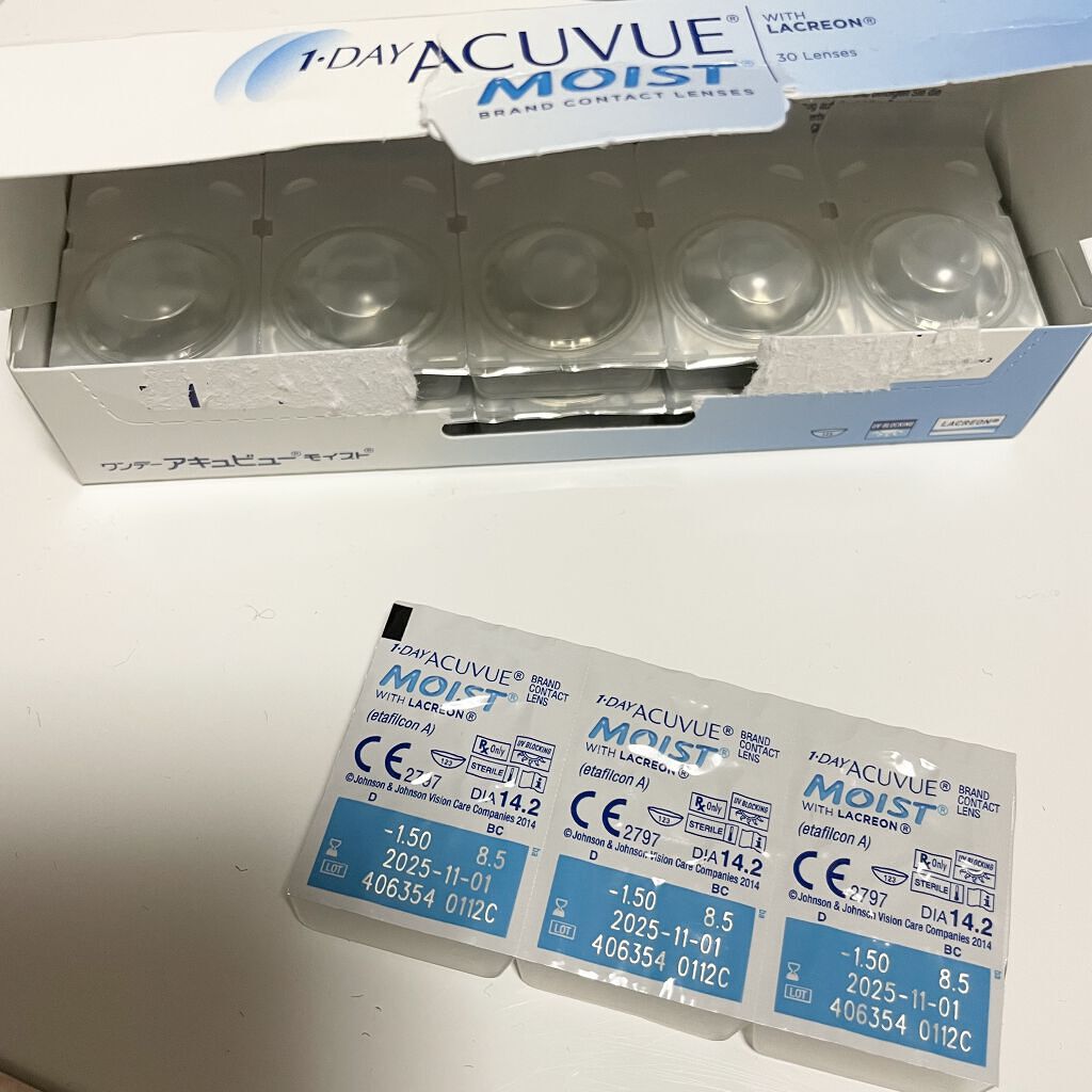 ワンデーアキュビューモイスト/Johnson & Johnson/ワンデー（１DAY）カラコンを使ったクチコミ（1枚目）