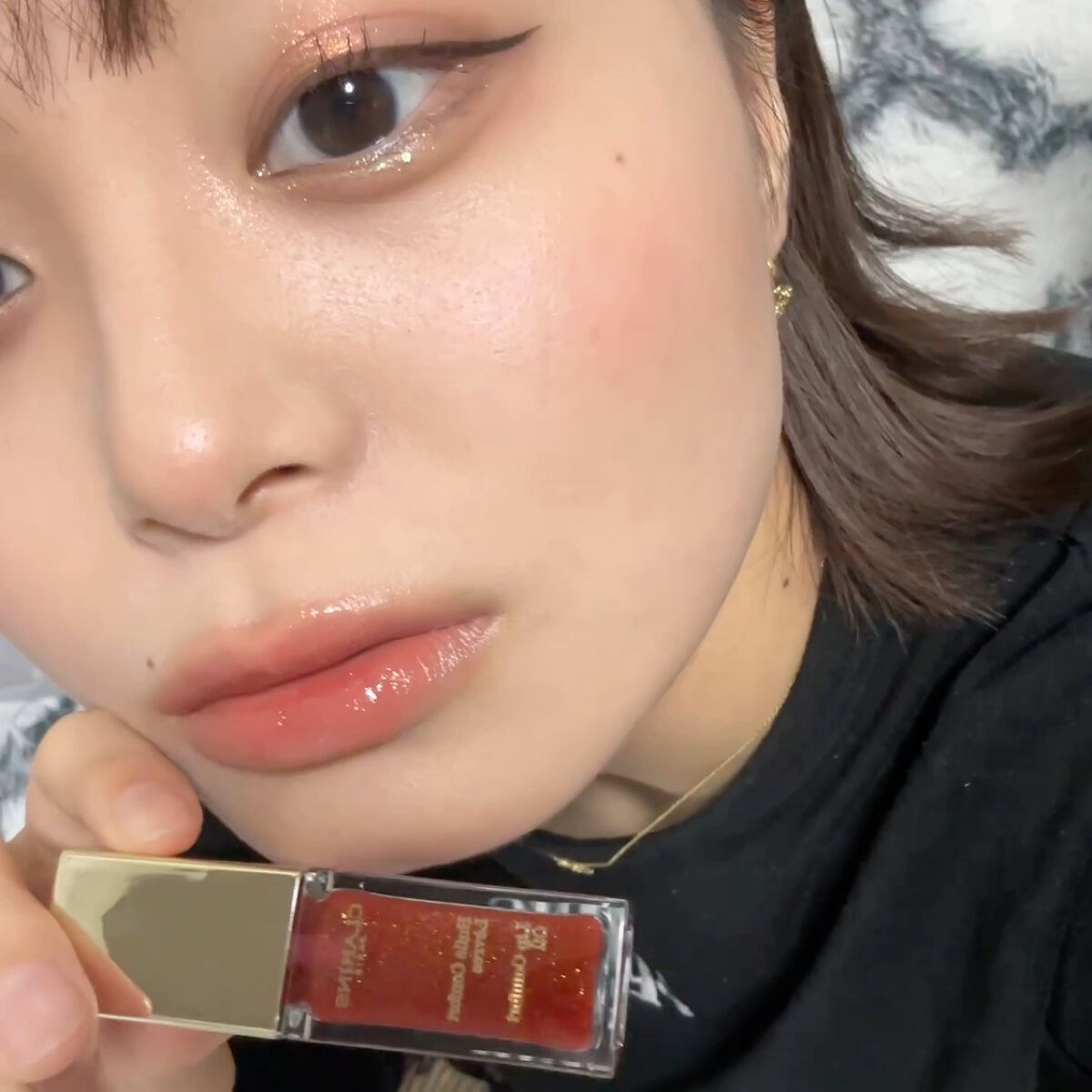 コンフォート リップオイル  09 red berry glam（限定） /CLARINS/リップグロスを使ったクチコミ（3枚目）