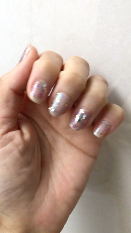 貼るジェルネイル/セリア/ネイルシールの人気ショート動画