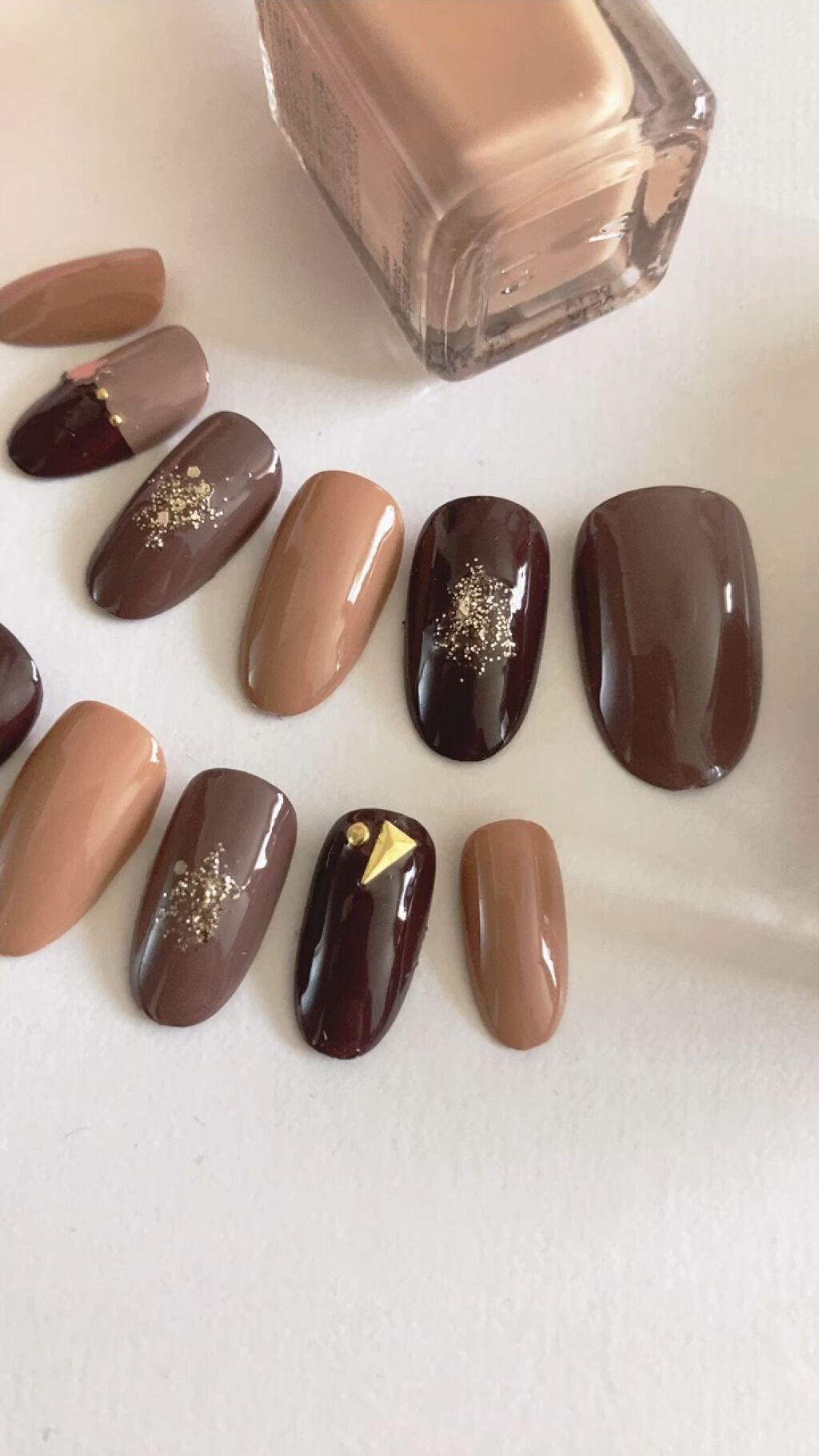 #ネイル,#秋ネイル,#ブラウンネイル,#GENEネイルのネイルデザイン