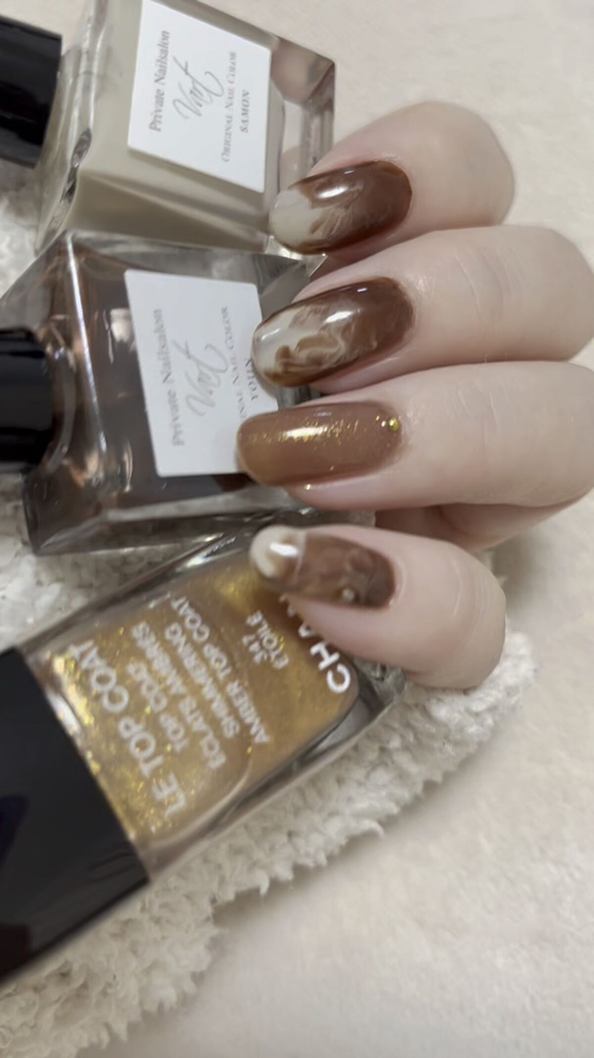 #セルフネイル,#カフェラテネイル,#秋ネイルのネイルデザイン