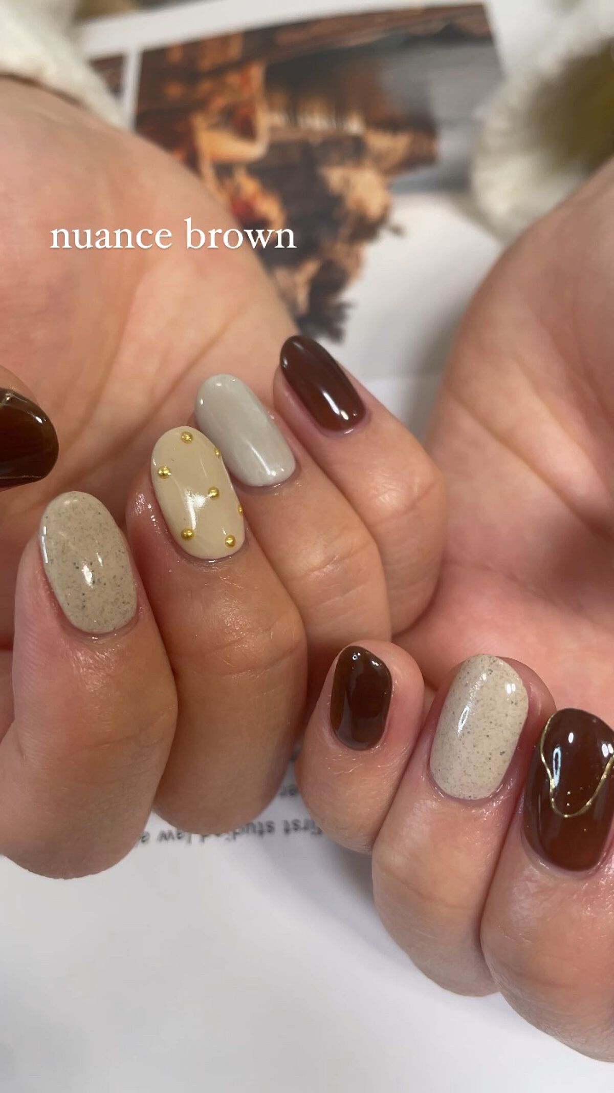 #ジェルネイル,#セルフネイル,#ブラウンネイル,#ミラーネイル,#ニュアンスネイル,#淡色ネイル,#newネイルのネイルデザイン