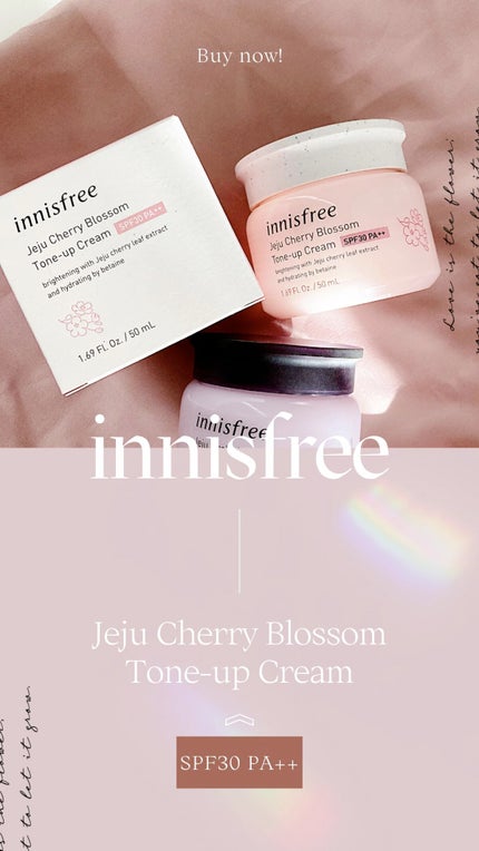 チェリーブロッサム トーンアップ クリーム UV/innisfree/フェイスクリームを使ったクチコミ(1枚目)