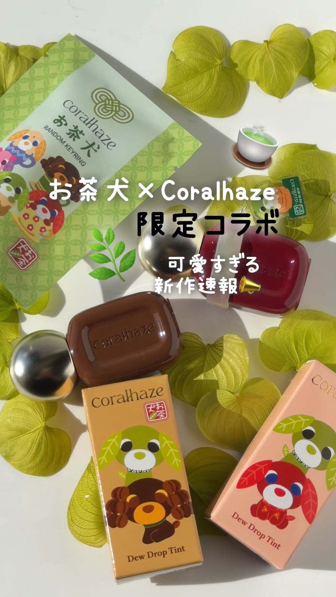 コーラルヘイズ
デュードロップティント

お茶犬 × Coralhaze 限定コラボついに発売🤍🐶

水膜みたいなガラスツヤ仕上がりがめちゃくちゃ可愛いの🍵💟

数量限定も可愛すぎるキーリング付きだからこれはゲットしておきたいですね