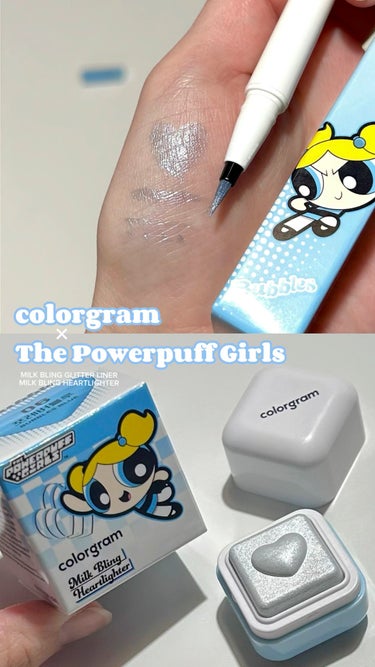 Colorgram ミルクブリンハートライターのクチコミ「水色コスメ🩵𝘾𝙤𝙡𝙤𝙧𝙜𝙧𝙖𝙢 × 𝙏𝙝𝙚 𝙋𝙤𝙬𝙚𝙧𝙥𝙪𝙛𝙛 𝙂𝙞𝙧𝙡𝙨⭐️💫🫧 #購入品
.....」（1枚目）