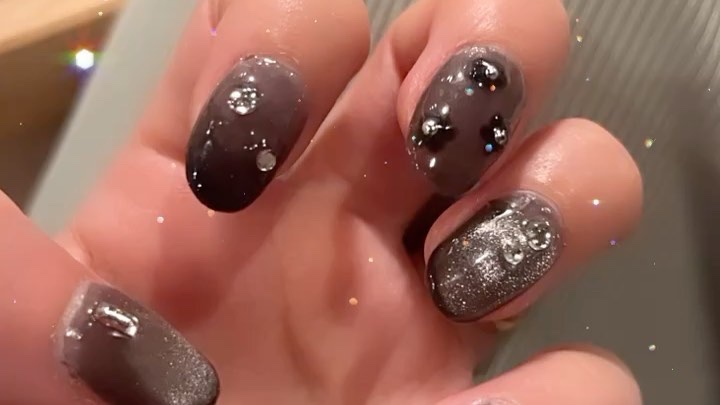 #セルフネイル,#マグネットネイル,#くまネイル,#ジェルネイル,#セルフジェルネイルのネイルデザイン