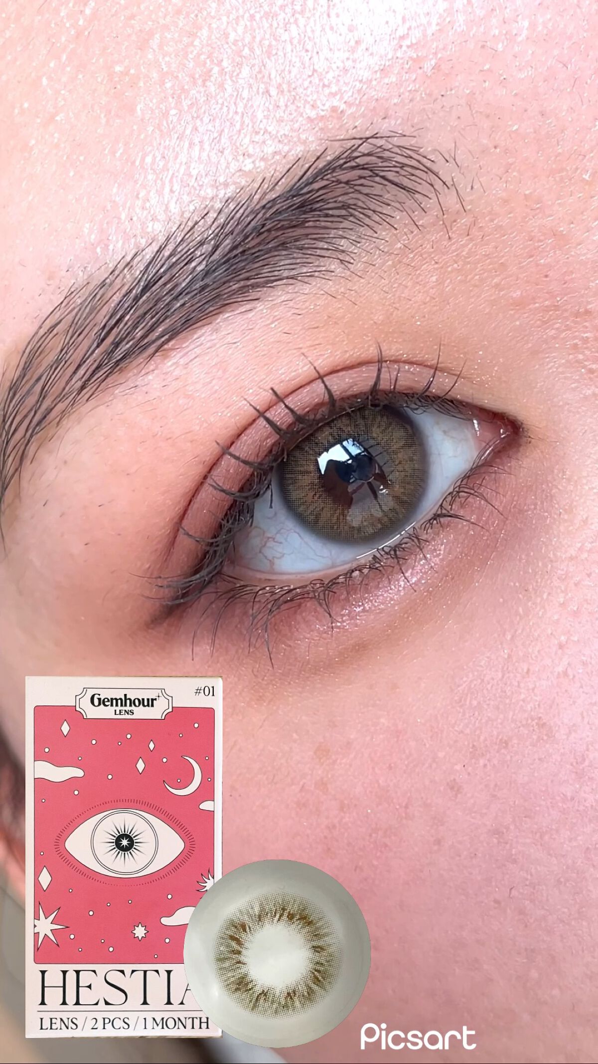 Gemhour lens HESTIAのクチコミ「自分の瞳がふちになるナチュラルハーフカラコン✨


❤︎Gemhour lens
HESTIA.....」（1枚目）