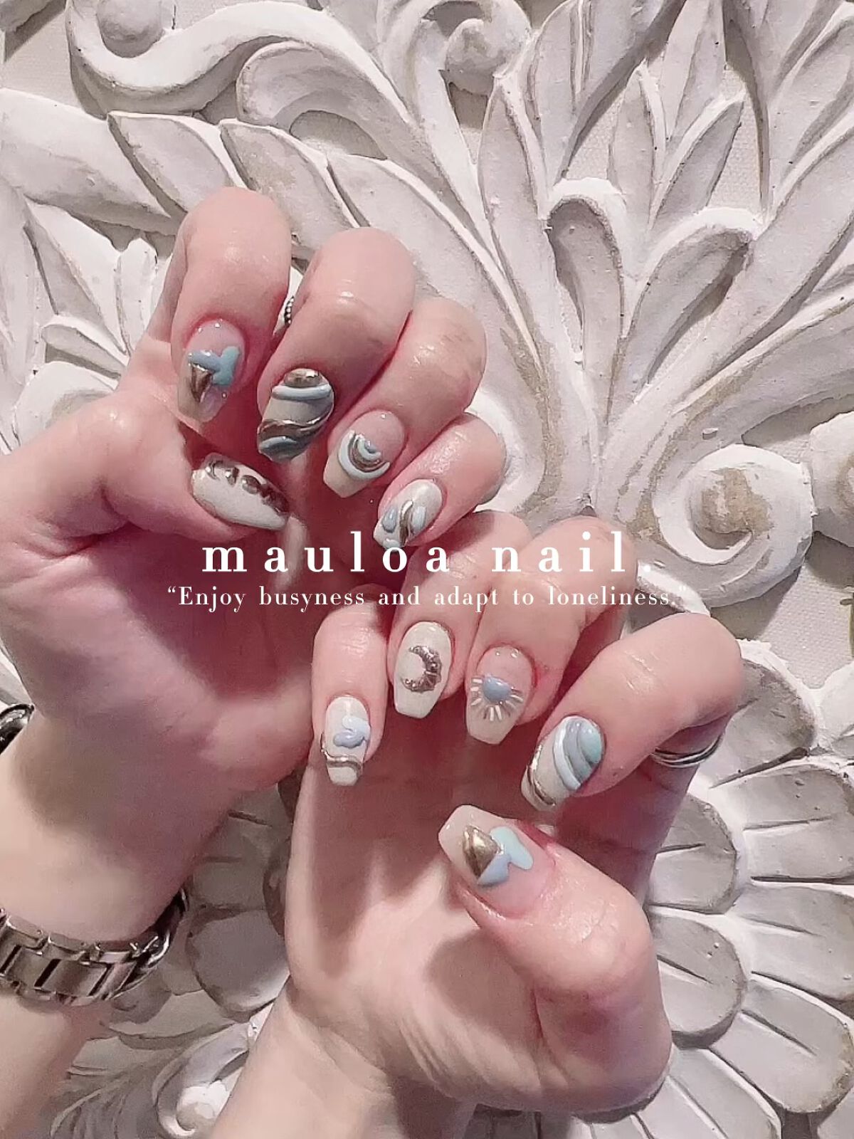 #海ネイル,#ネイル,#アートネイル,#ハワイアンジュエリーネイル,#ミラーアートネイル,#サンドネイル,#フレンチネイル,#ブルーネイル,#ミラーネイル,#手書きアートネイル,#サマーネイル,#太陽ネイル,#ミラーネイル,#シルバーアクセネイル,#虹ネイル,#天王寺ネイルのネイルデザイン