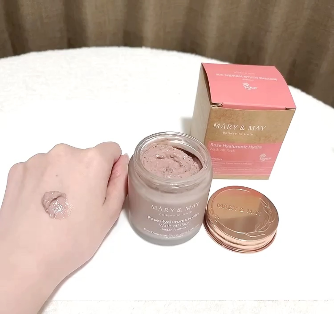 ローズヒアルロニックハイドラウォッシュオフパック/MARY&MAY/洗い流すパック・マスクを使ったクチコミ（2枚目）