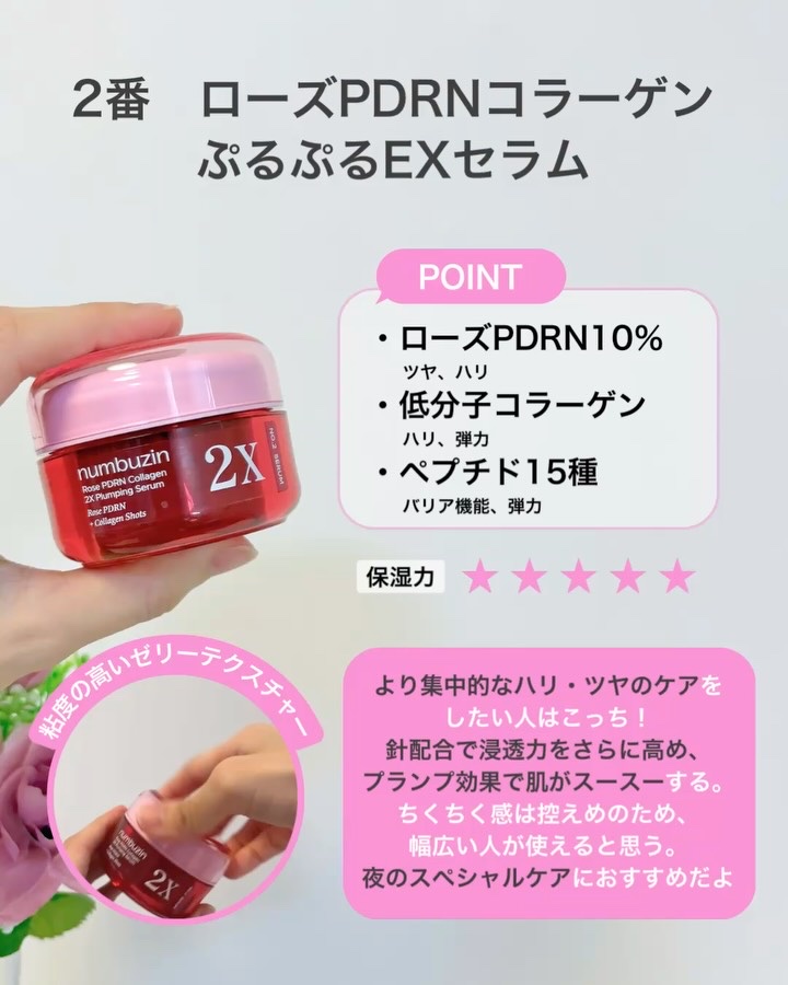 2番 ローズPDRNコラーゲンぷるぷるセラム/numbuzin/美容液を使ったクチコミ（3枚目）