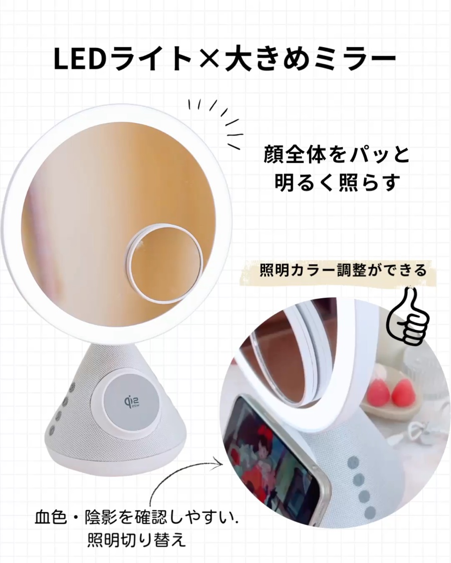 スマートビューティー LEDミラー/インクチップ/その他スキンケアグッズを使ったクチコミ（3枚目）