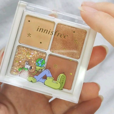 エアリー トゥインクル アイパレット 2021 Green Holidays Edition/innisfree/アイシャドウパレットを使ったクチコミ（3枚目）