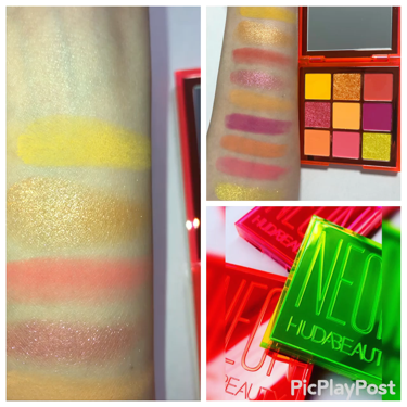 Neon Obsessions Pressed Pigment Palette/Huda Beauty/アイシャドウパレットを使ったクチコミ（4枚目）