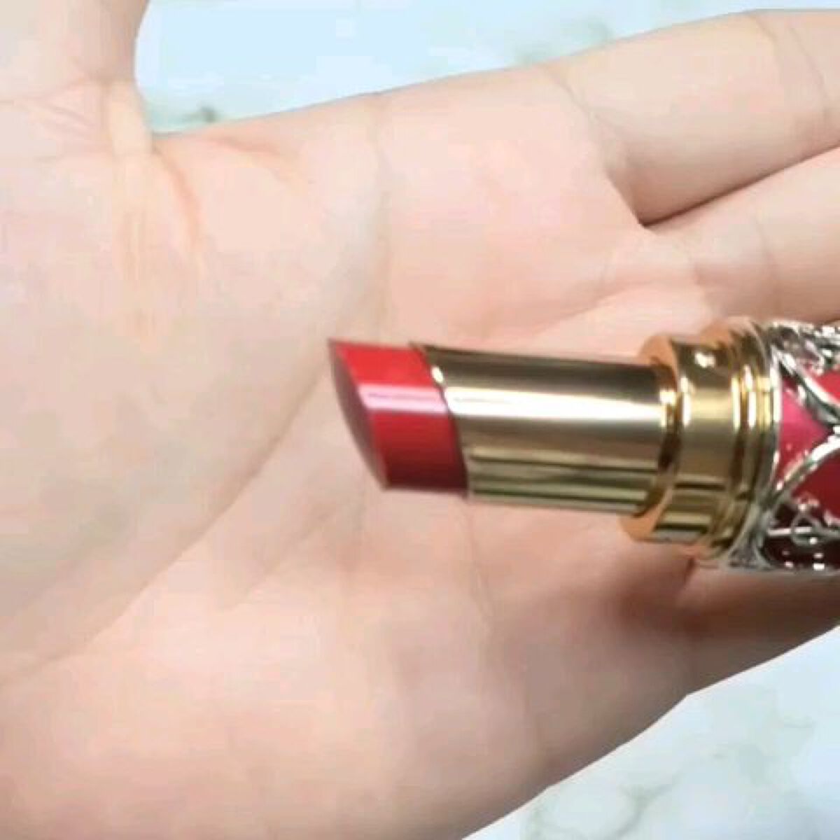 ルージュ ヴォリュプテ シャイン/YVES SAINT LAURENT BEAUTE/口紅を使ったクチコミ（3枚目）