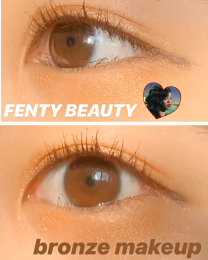 歌姫リアーナが監修しているFENTY BEAUTY のアイパレットでbronze colour makeup💄

涙袋は作らずに囲みメイクにしました🐏

☆のカラーをアイホールに広げ、♡のカラーを重ねま