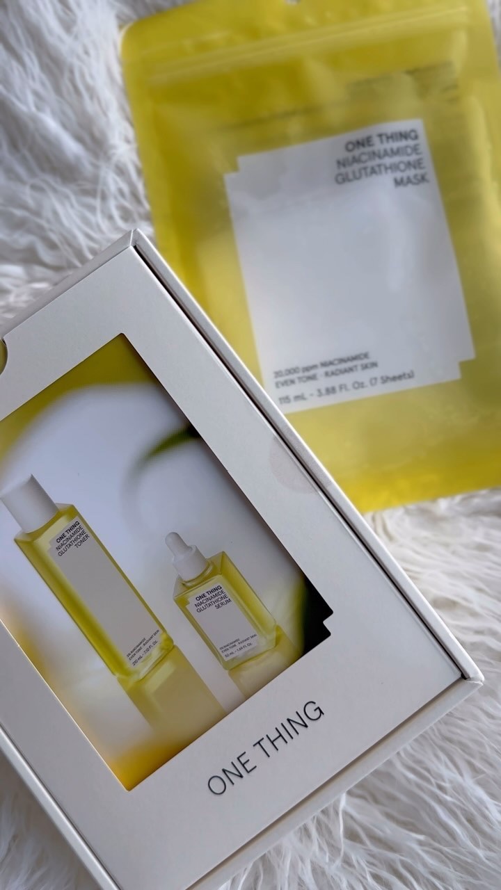 ビタミントーニングケア🍋

┈┈┈┈┈┈┈┈┈┈┈┈┈┈┈┈┈

❤︎ ONETHING

ナイアシンアミドグルタチオントナー210ml
ナイアシンアミドグルタチオンセラム50g
ナイアシンアミドグルタチオンマスク（7枚入り)

┈┈┈┈