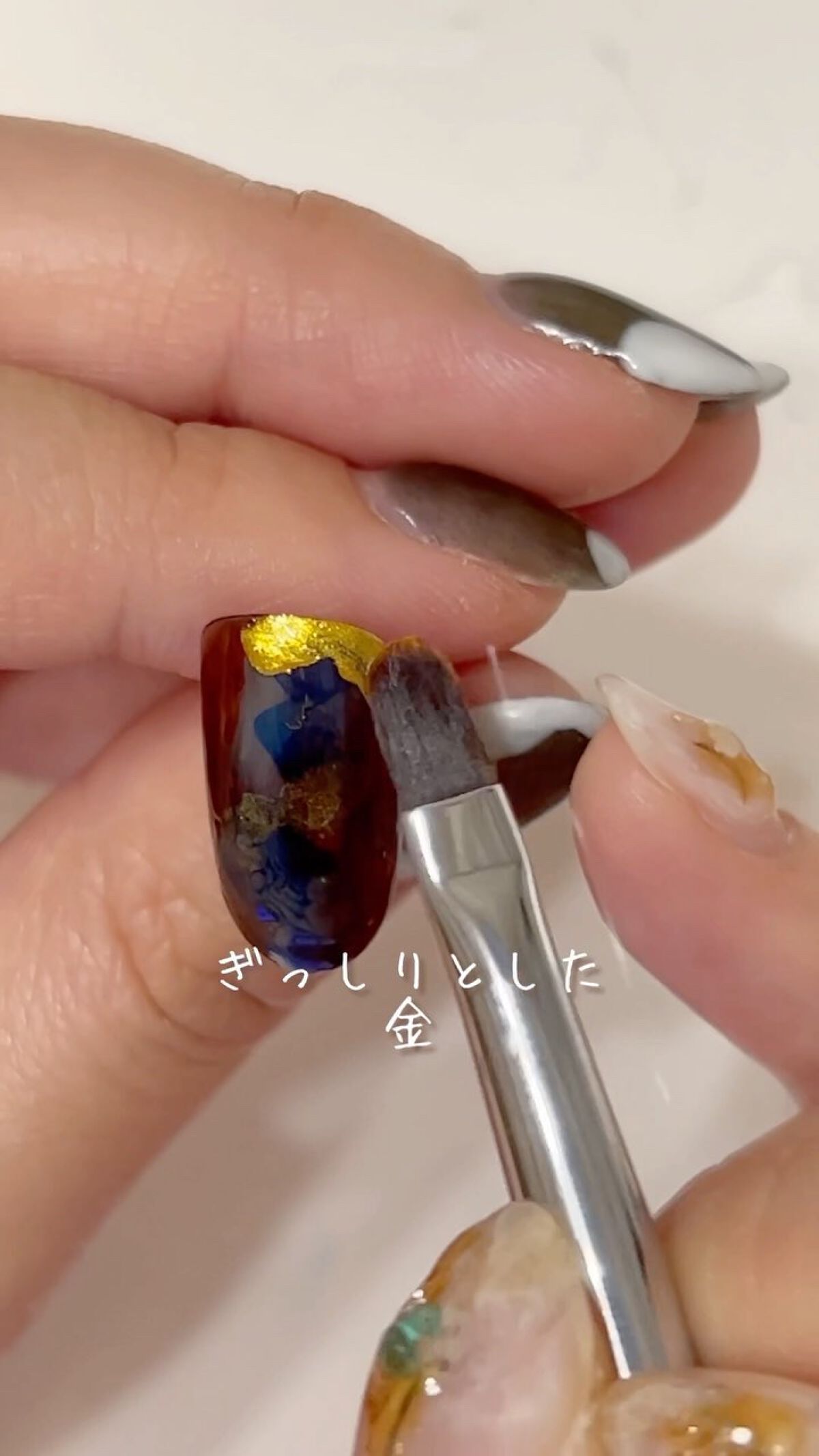 #海ネイル,#ジェルネイル,#ネイル,#アンティークネイル,#独学ネイル,#インクネイル,#夏ネイル,#ニュアンスネイル,#大人ネイル,#サマーネイルのネイルデザイン